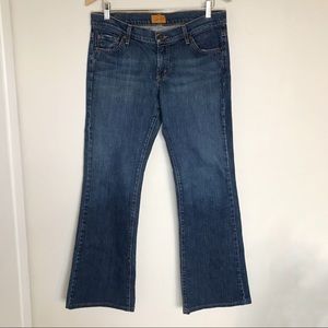 James Jeans Preserved Denim Flare Jeans Size 30 Blue Distressed